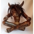 Afrikaans houten beeld van een man met hoorns